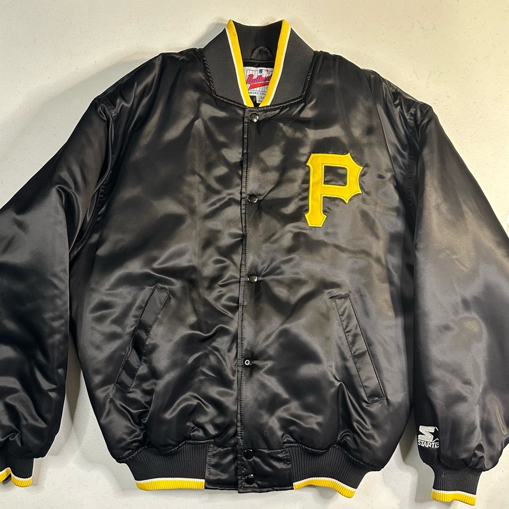 Starter PITTSBURGH PIRATES‎ BLACK SNAP FRONT BAT BOY Size Medium  MLB JACKET